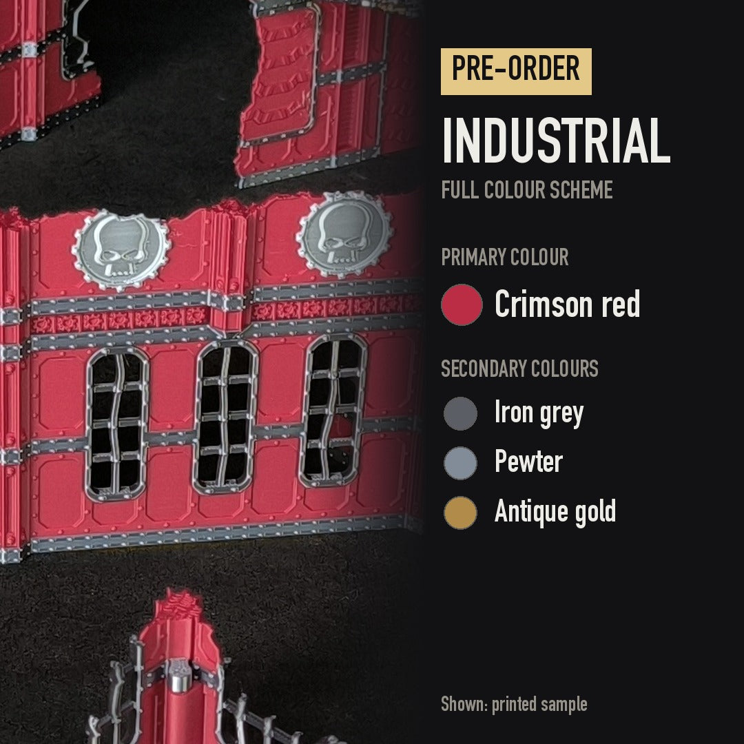 Industrial full colour scheme: primary and secondary colours, shown on a printed sample