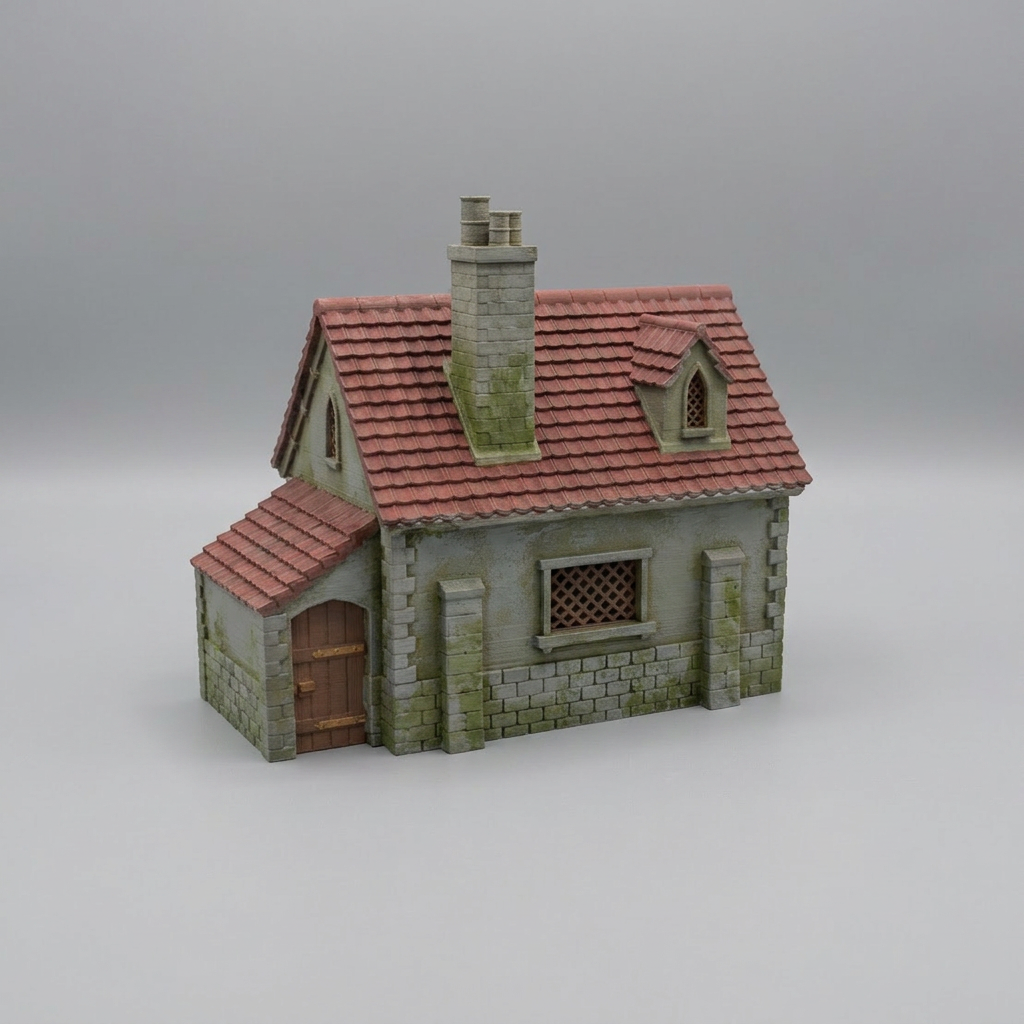 Single Storey Fantasy House with Rear Lean-to alternate angle 4