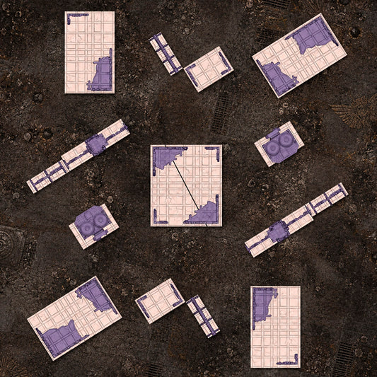 Official 11th Edition tournament layout with matched terrain footprints, top-down view