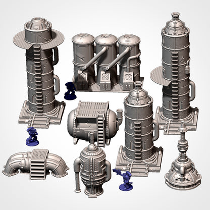 Industrial Sector Refinery Terrain, image 2 of 21, Battle Builder Tech by Txarli Factory