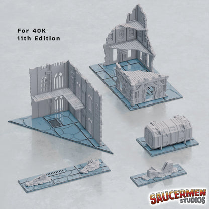 Ruins theme footprint templates set