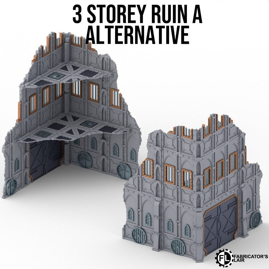 Large armoured ruins, three storey design A, alternative facade
