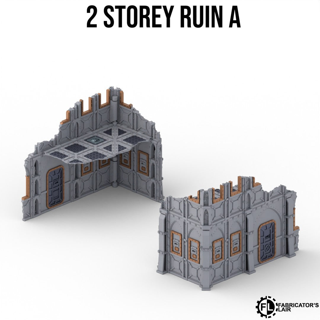 Large armoured ruins, two storey design A with removable floor panels