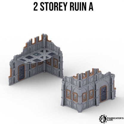 Large armoured ruins, two storey design A with removable floor panels