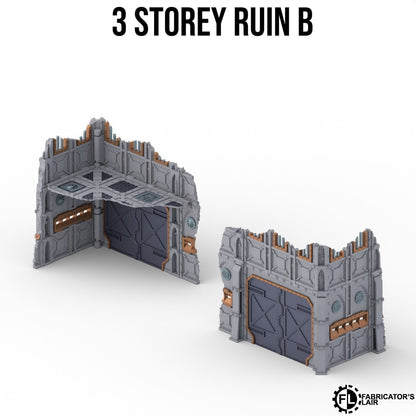 Large armoured ruins, two storey design B with removable floor panels
