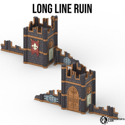 Long battle nun ruins built from centre section and two end wings