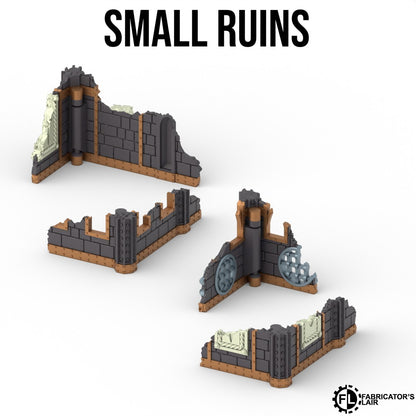 Small battle nun ruins corner scatter pieces, four designs