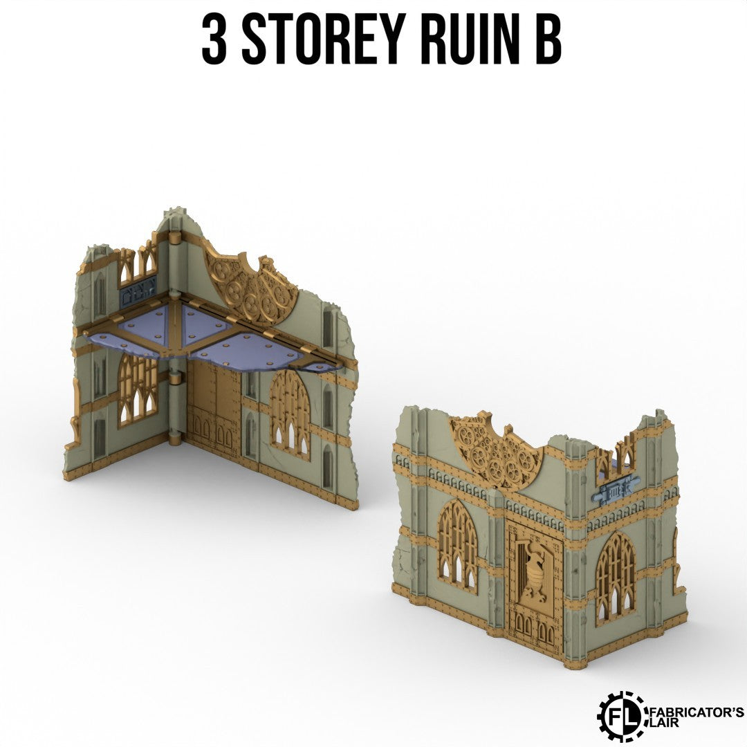 Large gothic ruins, two storey design B with removable floor panels