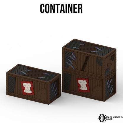 Double cargo container, 5.1 x 2.5 x 5.0 inches, greenskin ruins style