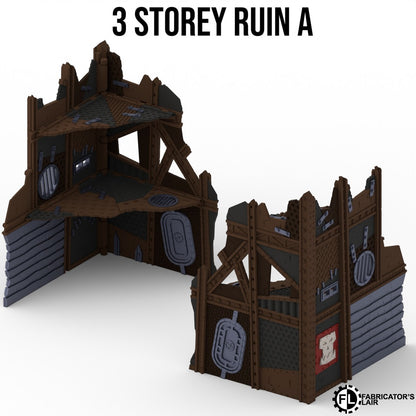 Large greenskin ruins, three storey design A, folds flat to one inch