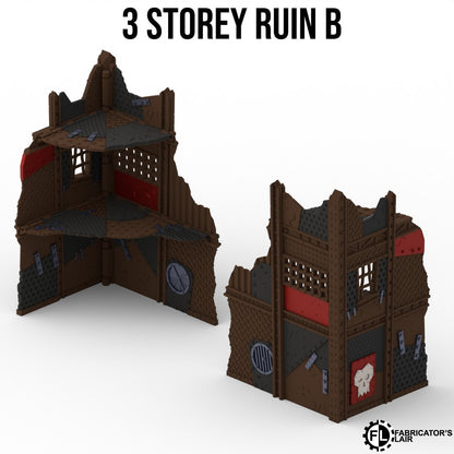 Large greenskin ruins, three storey design B, folds flat to one inch