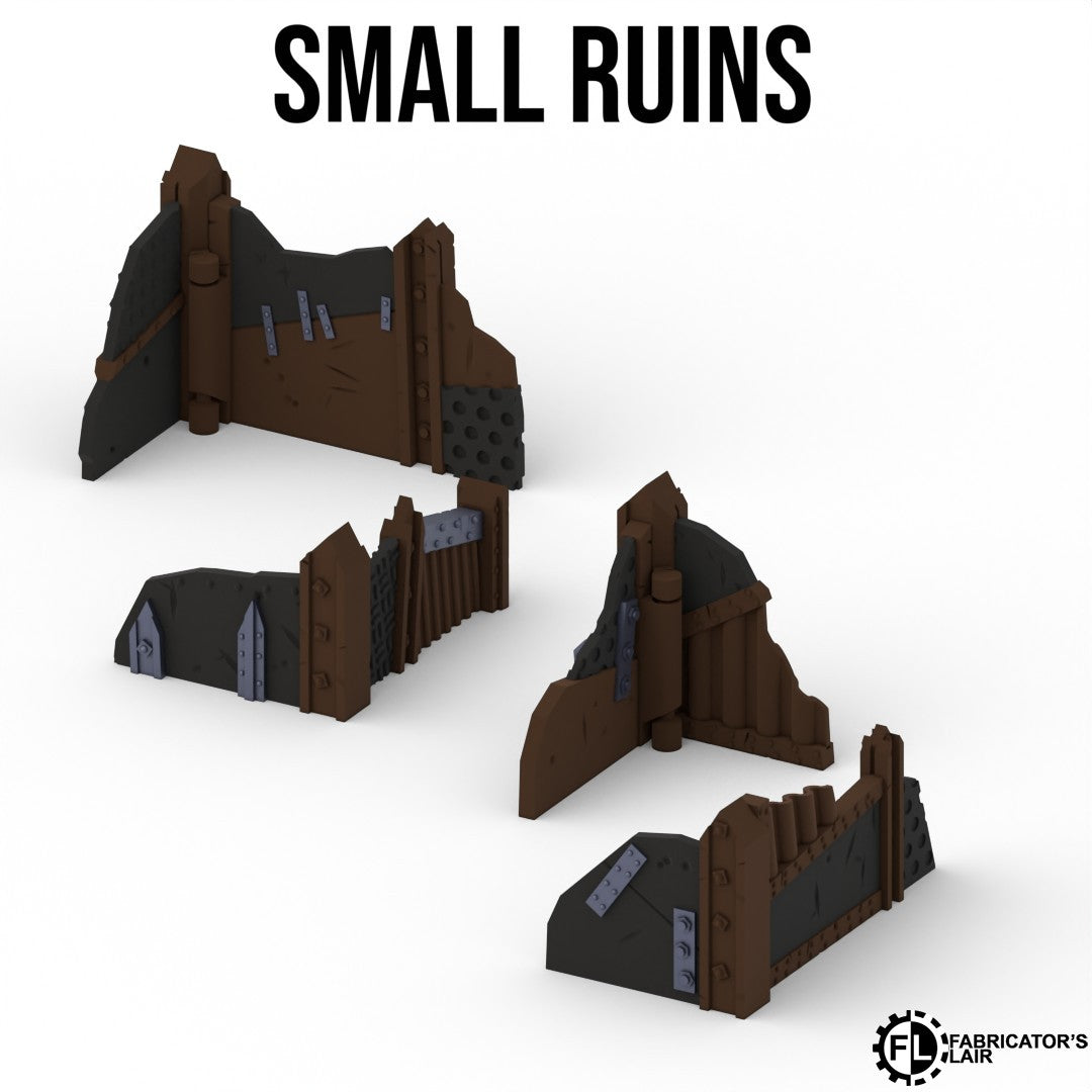 Small greenskin ruins corner scatter pieces, four designs
