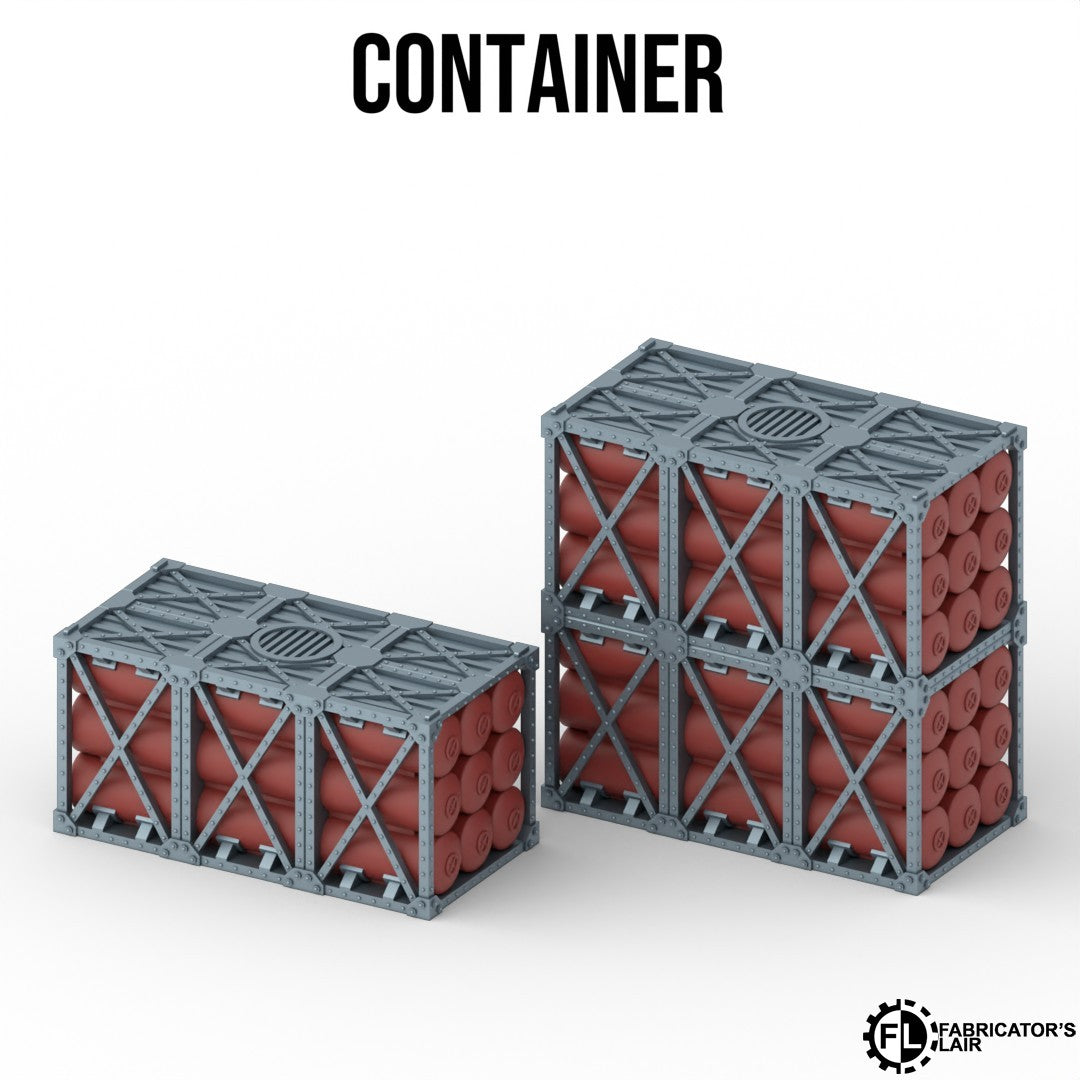 Double cargo container, 5.1 x 2.5 x 5.0 inches, industrial ruins style