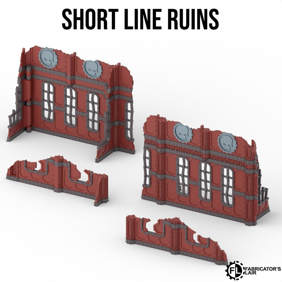 Short line industrial ruins, high and small variants