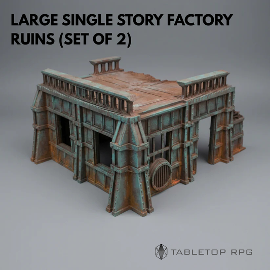 Large Single Storey Factory Ruins (Set of 2)