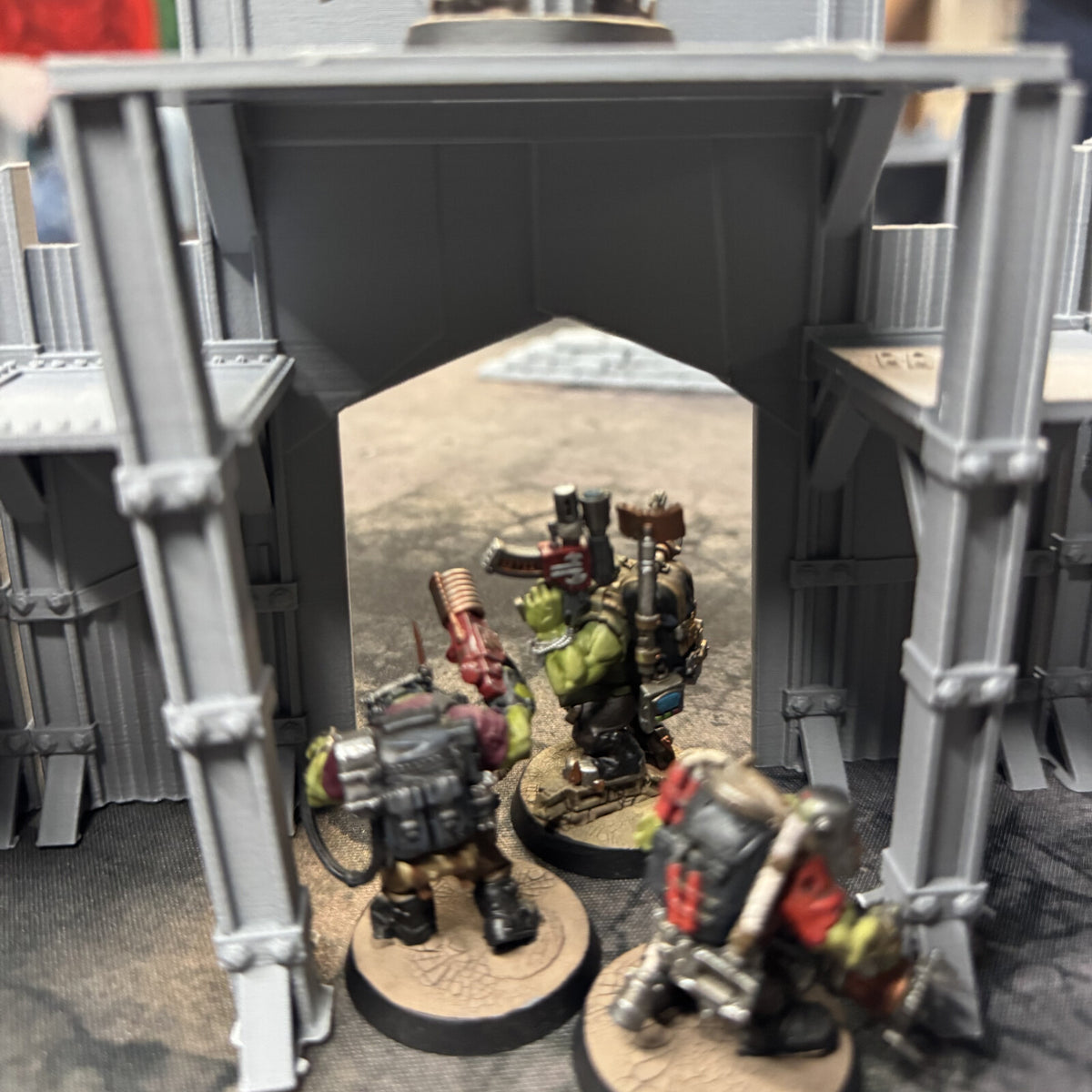 Scrap Fort gatehouse arch wide enough to march a mob of 28mm ork miniatures through
