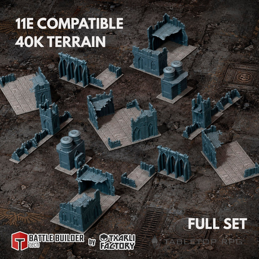 11th Edition Classic Ruins full table set — 11E compatible 40K terrain by Txarli Factory