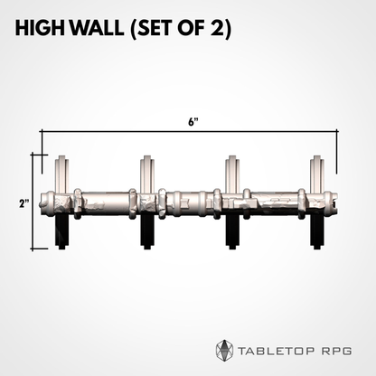 High Wall set of 2, 6 x 2 inch footprint dimensions