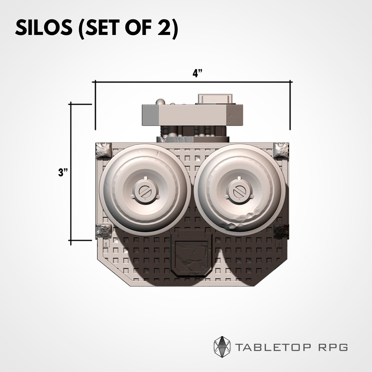 Silos set of 2, 4 x 3 inch footprint dimensions