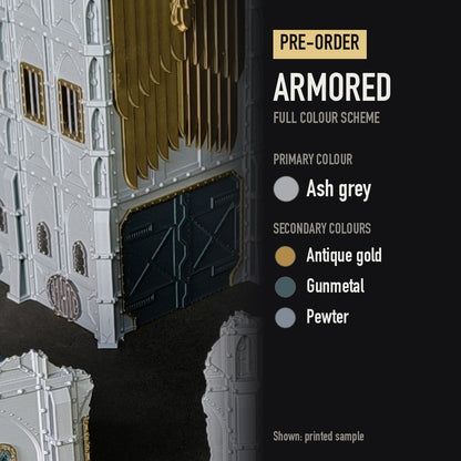 Armored full colour scheme: primary and secondary colours, shown on a printed sample