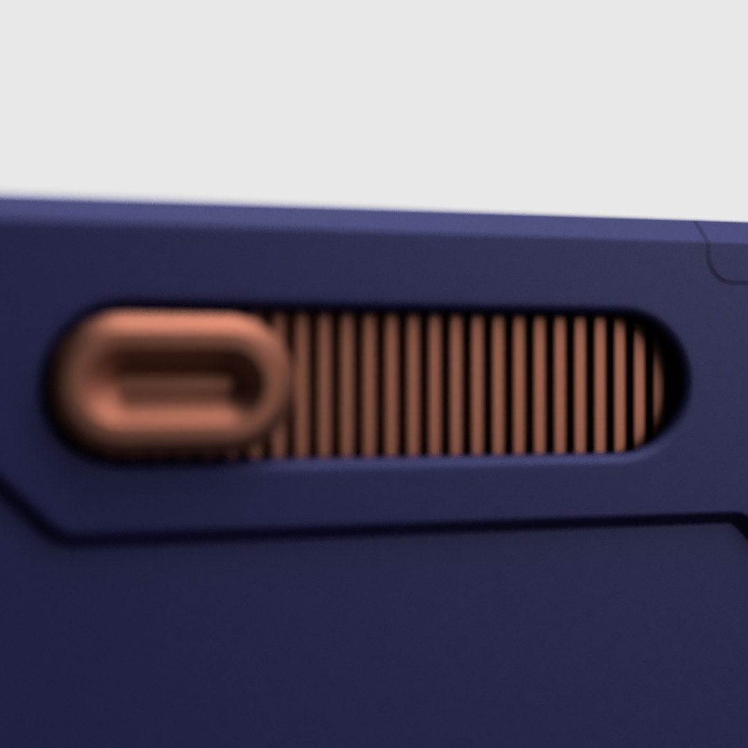 Close-up of the deck box lock slider