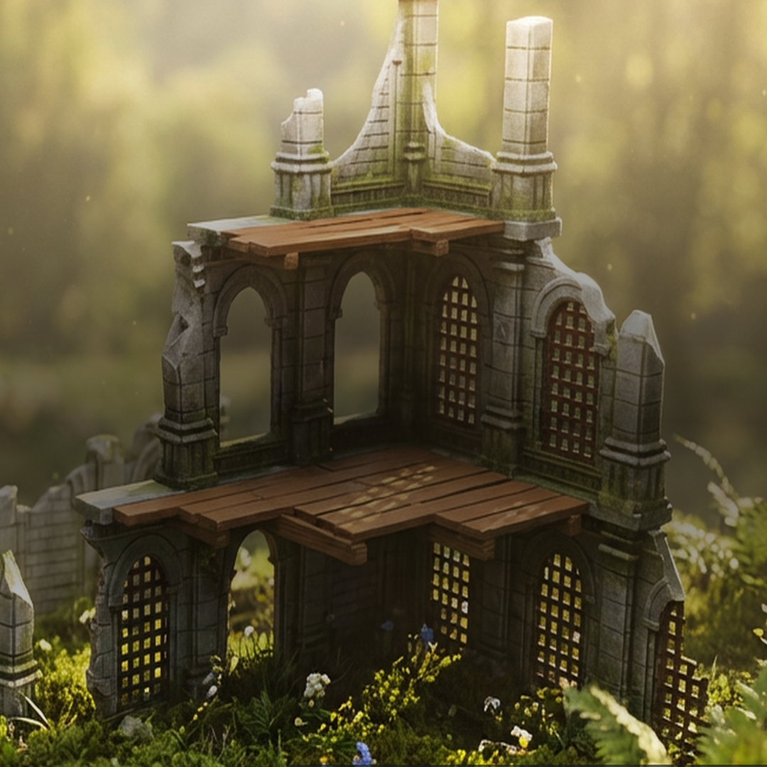 Eldrath Keep terrain — DUNGEONMOM Mother's Day promo backdrop, mobile.