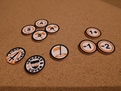 mw-329-extras — Fight First, Ignores Cover, attack and strength modifier tokens, 1+/-1/-2