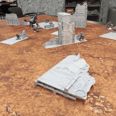 Foldable Armored Ruins 11th Ed Competitive 40k Terrain Table: Full Set or Singles