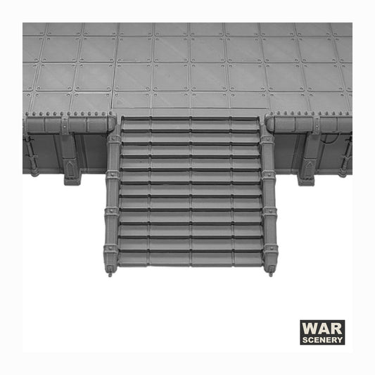 Imperial Sovereign Plateau Extra Staircase, unpainted grey tabletop terrain
