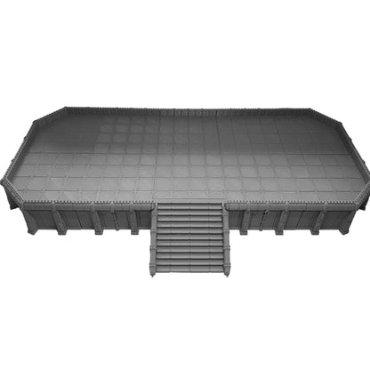 Imperial Sovereign Plateau printed in grey PLA, base set with front staircase