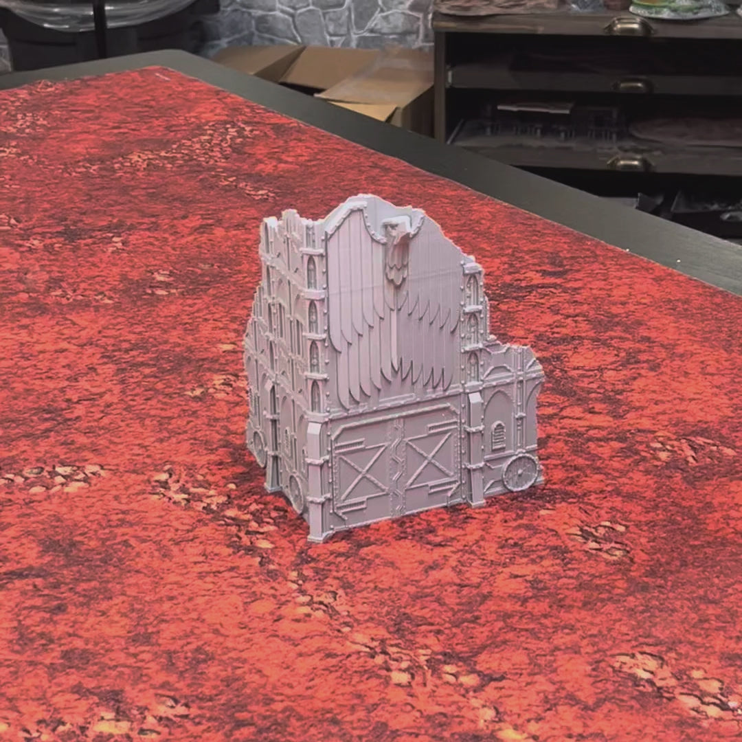 Armored ruins terrain table folding flat for storage
