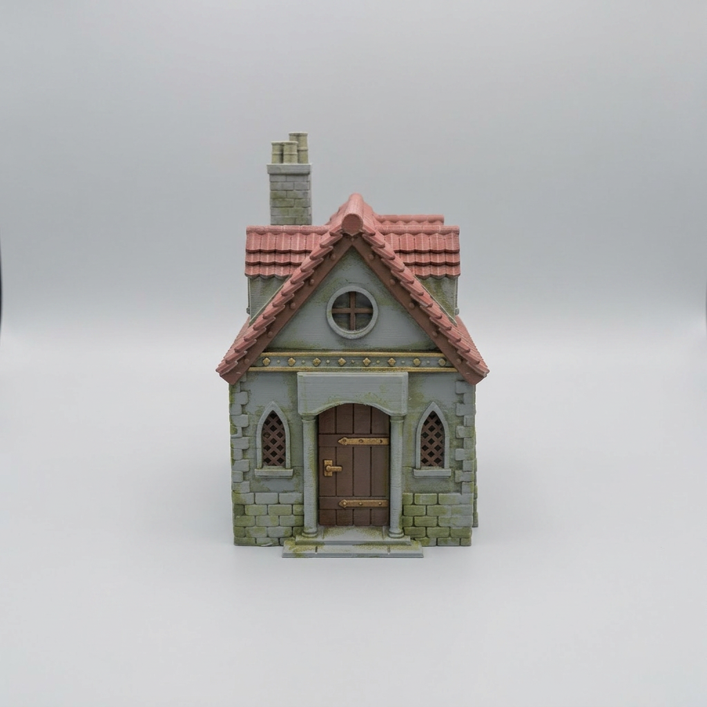 Single Storey Fantasy House with Rear Lean-to alternate angle 1