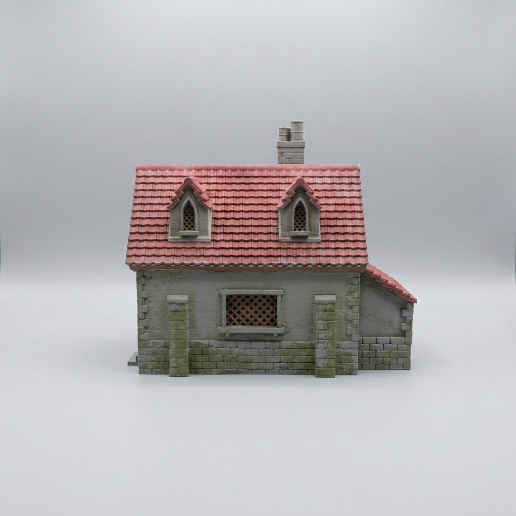 Single Storey Fantasy House with Rear Lean-to alternate angle 2