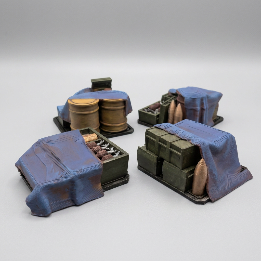 Tarp Covered Ammo Piles alternate angle 2