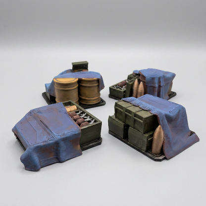 Tarp Covered Ammo Piles alternate angle 2