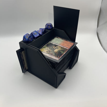 Commander deck organiser with dice slots beside the commander slot